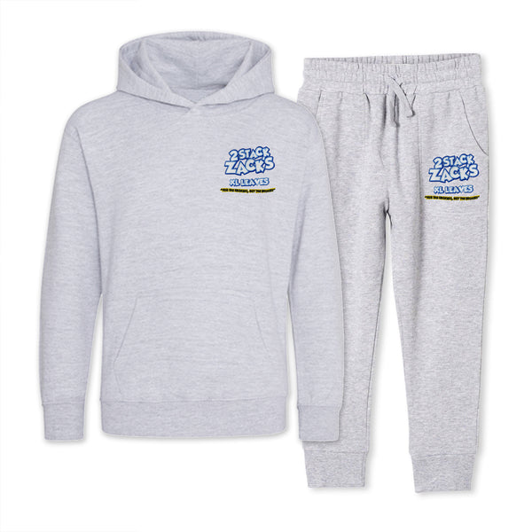 2 Stack Zack's XL Leaves (Heather Grey Sweatsuit)